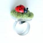 Ladybug Green Ring